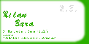 milan bara business card